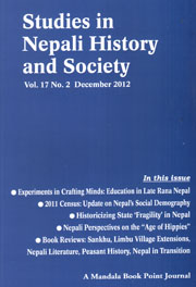 Studies in Nepali History and Society (SINHAS): Vol.17, No. 2 December 2012 - Editors: Pratyoush Onta, Mark Liechty, Seira Tamang, Tatsuro Fujikura, Lokranjan Parajuli -  SINHAS Journal